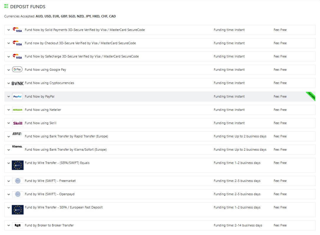 ICMarkets Review - Deposit funds on live account