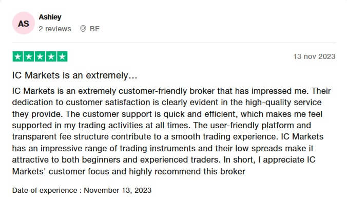 Icmarkets review - Trustpilot review - 5 (1)